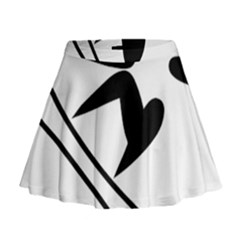 Snowboarding Pictogram  Mini Flare Skirt by abbeyz71