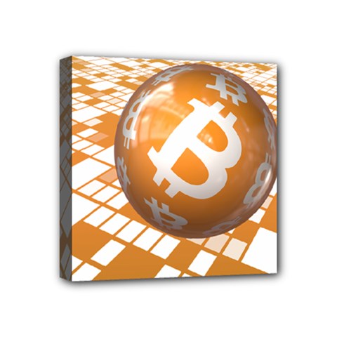 Network Bitcoin Currency Connection Mini Canvas 4  X 4  by Amaryn4rt