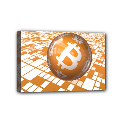 Network Bitcoin Currency Connection Mini Canvas 6  X 4  by Amaryn4rt