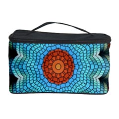 Pattern Blue Brown Background Cosmetic Storage Case by Amaryn4rt