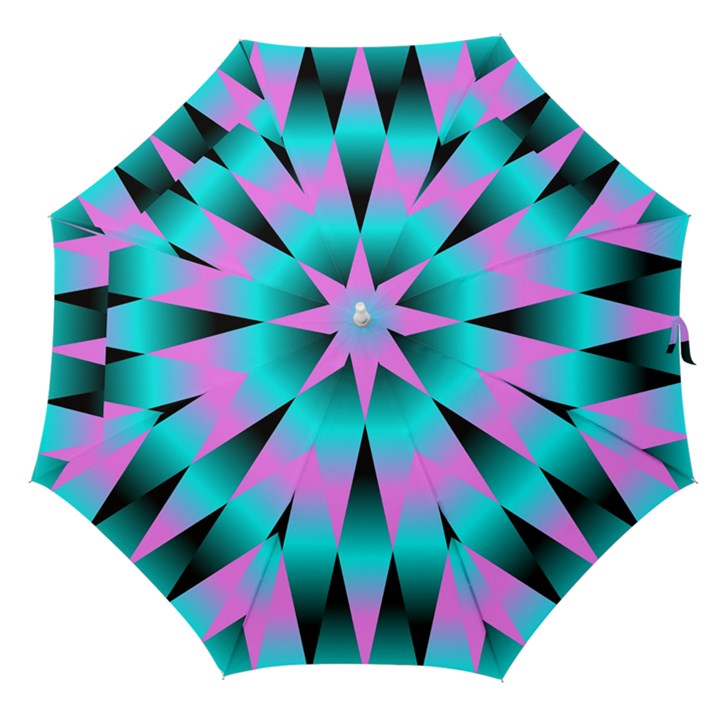 Shiny Decorative Geometric Aqua Straight Umbrellas