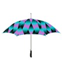 Shiny Decorative Geometric Aqua Straight Umbrellas View3