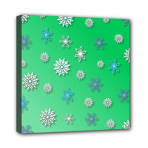 Snowflakes Winter Christmas Overlay Mini Canvas 8  X 8  by Amaryn4rt