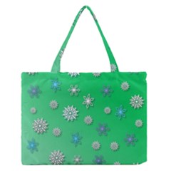 Snowflakes Winter Christmas Overlay Medium Zipper Tote Bag by Amaryn4rt