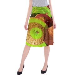 Umbrellas Parasols Design Rain Midi Beach Skirt by Amaryn4rt