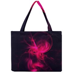 Pink Flame Fractal Pattern Mini Tote Bag by traceyleeartdesigns