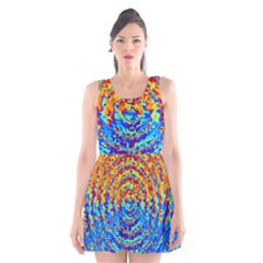 Background Color Game Pattern Scoop Neck Skater Dress