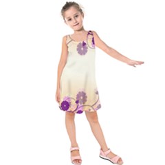 Background Floral Background Kids  Sleeveless Dress by Amaryn4rt