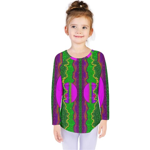 Magic Moon Landscape Kids  Long Sleeve Tee by pepitasart