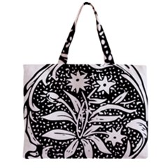 Decoration Pattern Design Flower Zipper Mini Tote Bag