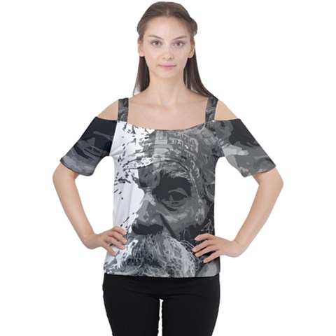Grandfather Old Man Brush Design Women s Cutout Shoulder Tee by Amaryn4rt