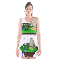 Low Poly 3d Render Polygon Scoop Neck Skater Dress