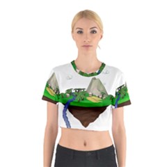 Low Poly 3d Render Polygon Cotton Crop Top by Amaryn4rt