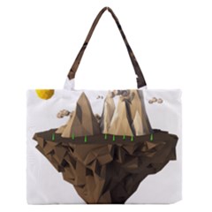 Low Poly Floating Island 3d Render Medium Zipper Tote Bag by Amaryn4rt