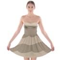 Pattern Wave Beige Brown Strapless Bra Top Dress View1