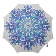 Snowflake Blue Snow Snowfall Hook Handle Umbrellas (small) by Amaryn4rt