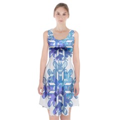 Snowflake Blue Snow Snowfall Racerback Midi Dress by Amaryn4rt