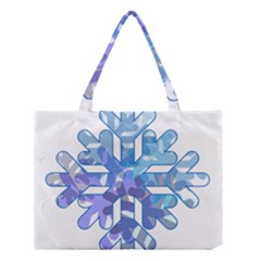 Snowflake Blue Snow Snowfall Medium Tote Bag by Amaryn4rt