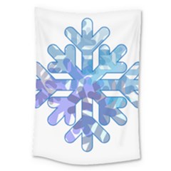 Snowflake Blue Snow Snowfall Large Tapestry by Amaryn4rt