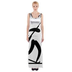 Biathlon Pictogram Maxi Thigh Split Dress by abbeyz71