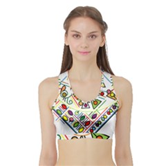 Vector Icon Symbol Sign Design Sports Bra with Border