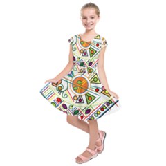 Vector Icon Symbol Sign Design Kids  Short Sleeve Dress