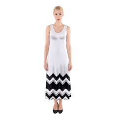 Chevrons Black Pattern Background Sleeveless Maxi Dress by Nexatart