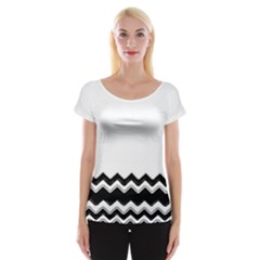 Chevrons Black Pattern Background Women s Cap Sleeve Top by Nexatart