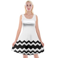 Chevrons Black Pattern Background Reversible Velvet Sleeveless Dress by Nexatart