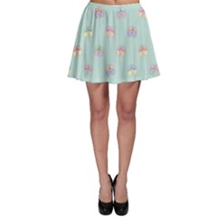 Butterfly Pastel Insect Green Skater Skirt by Nexatart