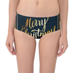 Christmas Gold Black Frame Noble Mid-waist Bikini Bottoms by Nexatart