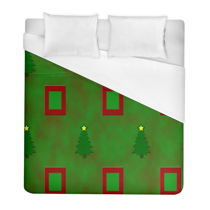 Christmas Trees And Boxes Background Duvet Cover (Full/ Double Size)