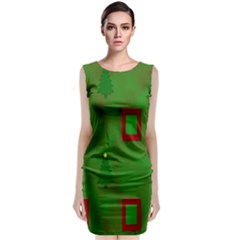 Christmas Trees And Boxes Background Sleeveless Velvet Midi Dress