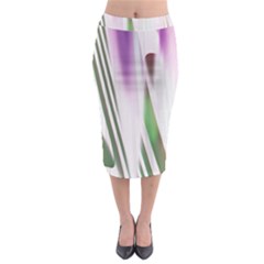 Colored Pattern Midi Pencil Skirt