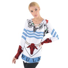 Coat Of Arms Of Botswana Women s Tie Up Tee by abbeyz71