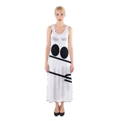 Bobsleigh Pictogram Sleeveless Maxi Dress