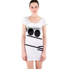 Bobsleigh Pictogram Short Sleeve Bodycon Dress