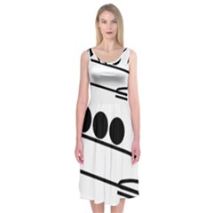 Bobsleigh Pictogram Midi Sleeveless Dress