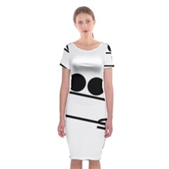 Bobsleigh Pictogram Classic Short Sleeve Midi Dress