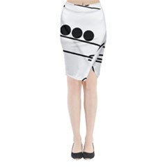 Bobsleigh Pictogram Midi Wrap Pencil Skirt