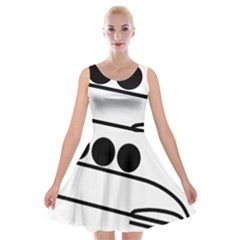 Bobsleigh Pictogram Velvet Skater Dress