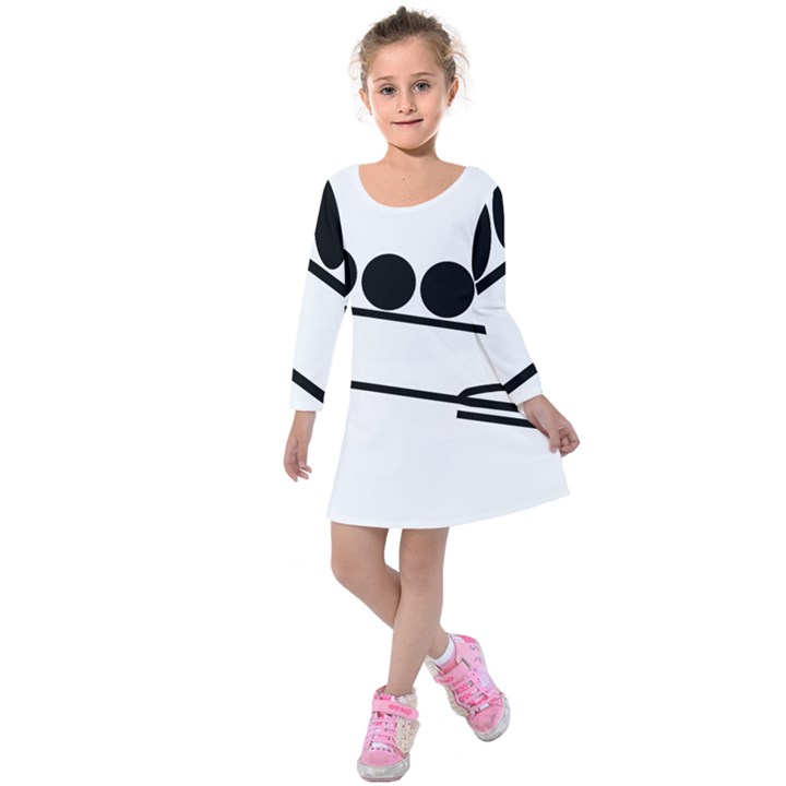 Bobsleigh Pictogram Kids  Long Sleeve Velvet Dress