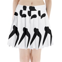 Cross Country Skiing Pictogram Pleated Mini Skirt by abbeyz71