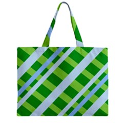 Fabric Cotton Geometric Diagonal Zipper Mini Tote Bag