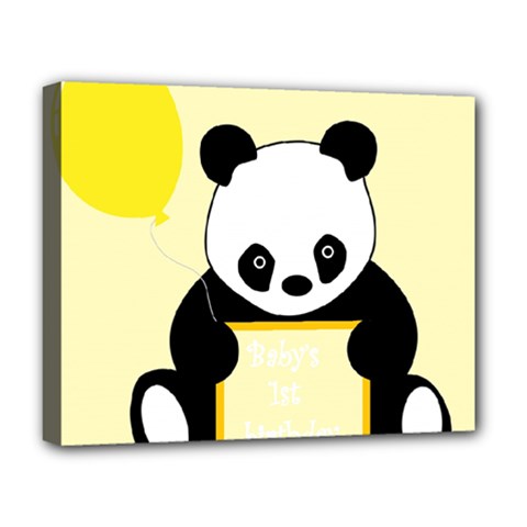 First Birthday Panda Card Deluxe Canvas 20  x 16  