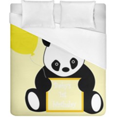 First Birthday Panda Card Duvet Cover (California King Size)