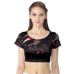 Fractal Mathematics Abstract Short Sleeve Crop Top (Tight Fit)