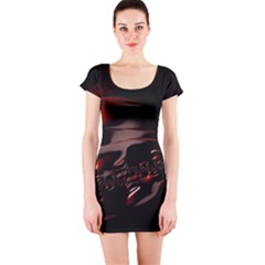 Fractal Mathematics Abstract Short Sleeve Bodycon Dress