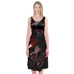 Fractal Mathematics Abstract Midi Sleeveless Dress