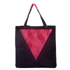 Geometric Triangle Pink Grocery Tote Bag by Nexatart